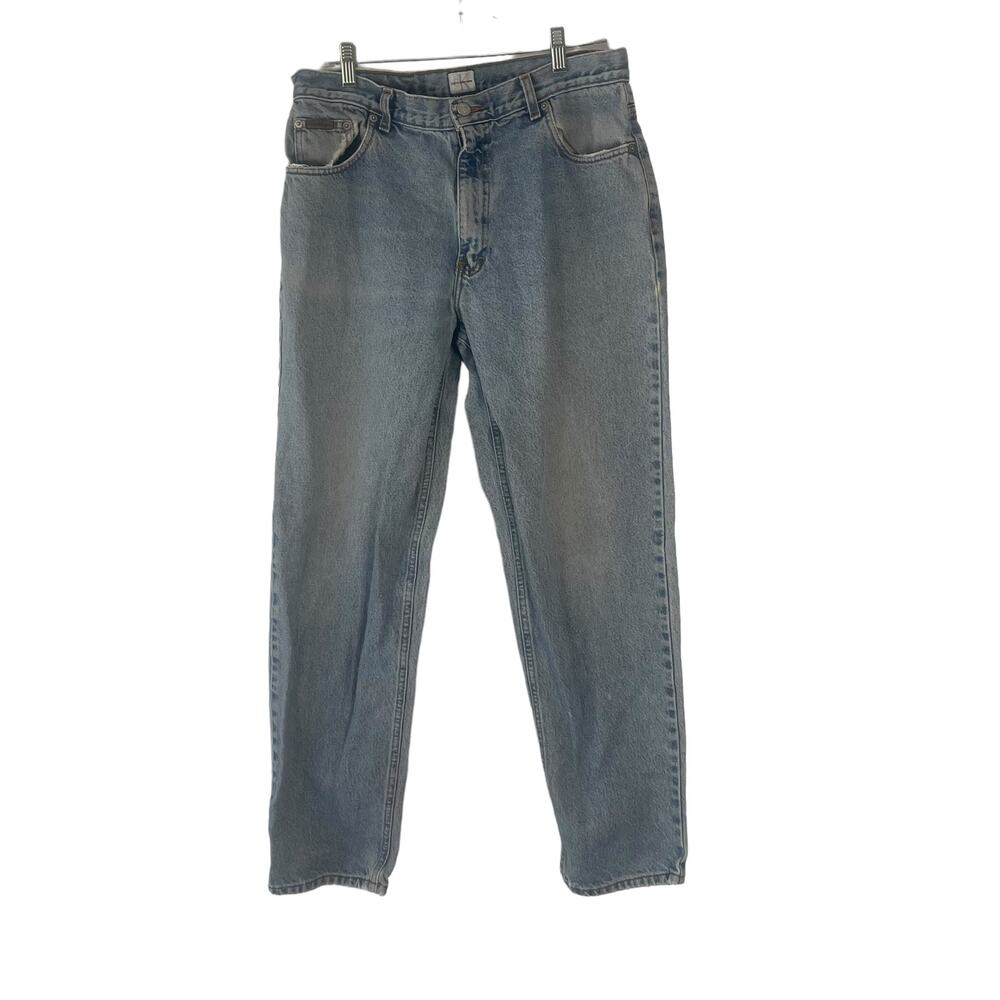 CK Calvin Klein Vintage 90s‎ Women's Plus Size 34 Baggy Light Wash Mom Jeans